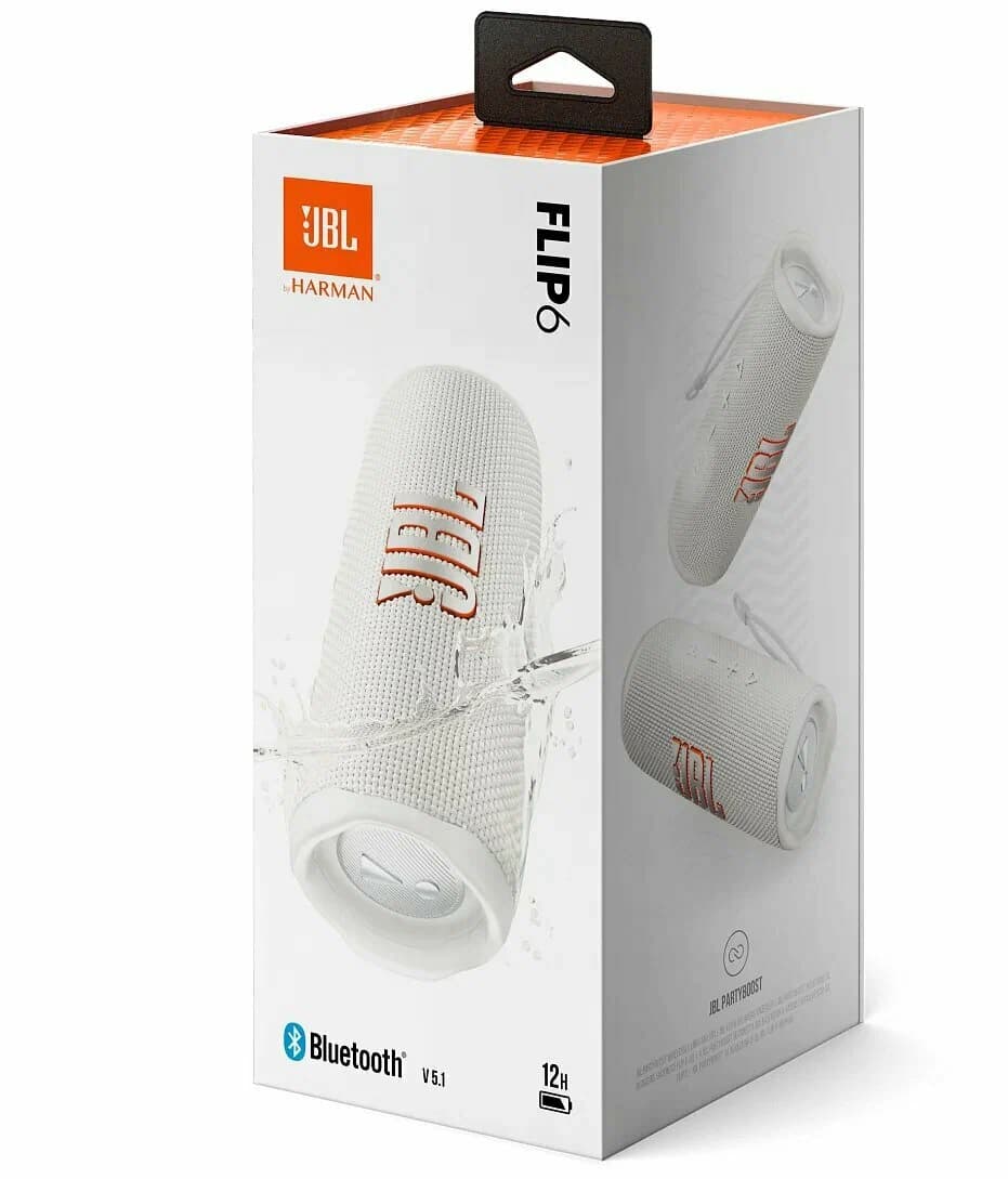 Bluetooth колонка портативная JBL Flip 6 (JBLFLIP6WHT) (Белый) — фото 10