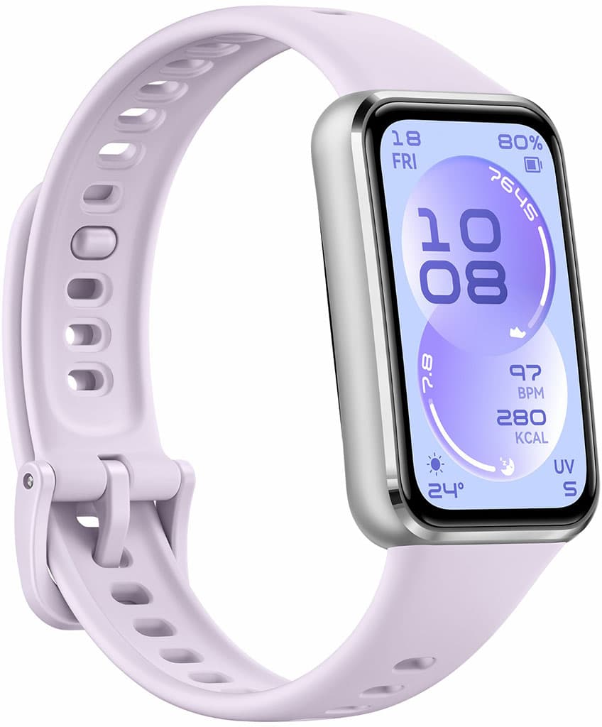 Умные часы HUAWEI Band 11 алюминевые серебристые, с фиолетовым ремешком — фото 4