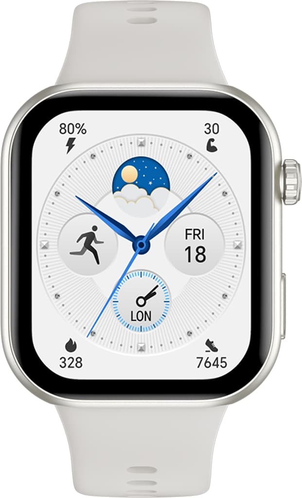 Умные часы HONOR Choice Watch 2i Серебристые с белым ремешком — фото 2