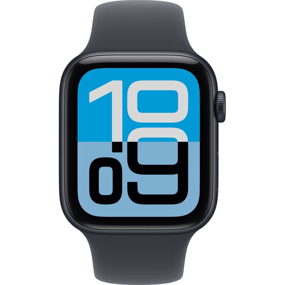 Умные часы Apple Watch SE (2025) 44 мм алюминиевый корпус «Полночь», с чёрным спортивным ремешком — фото 2