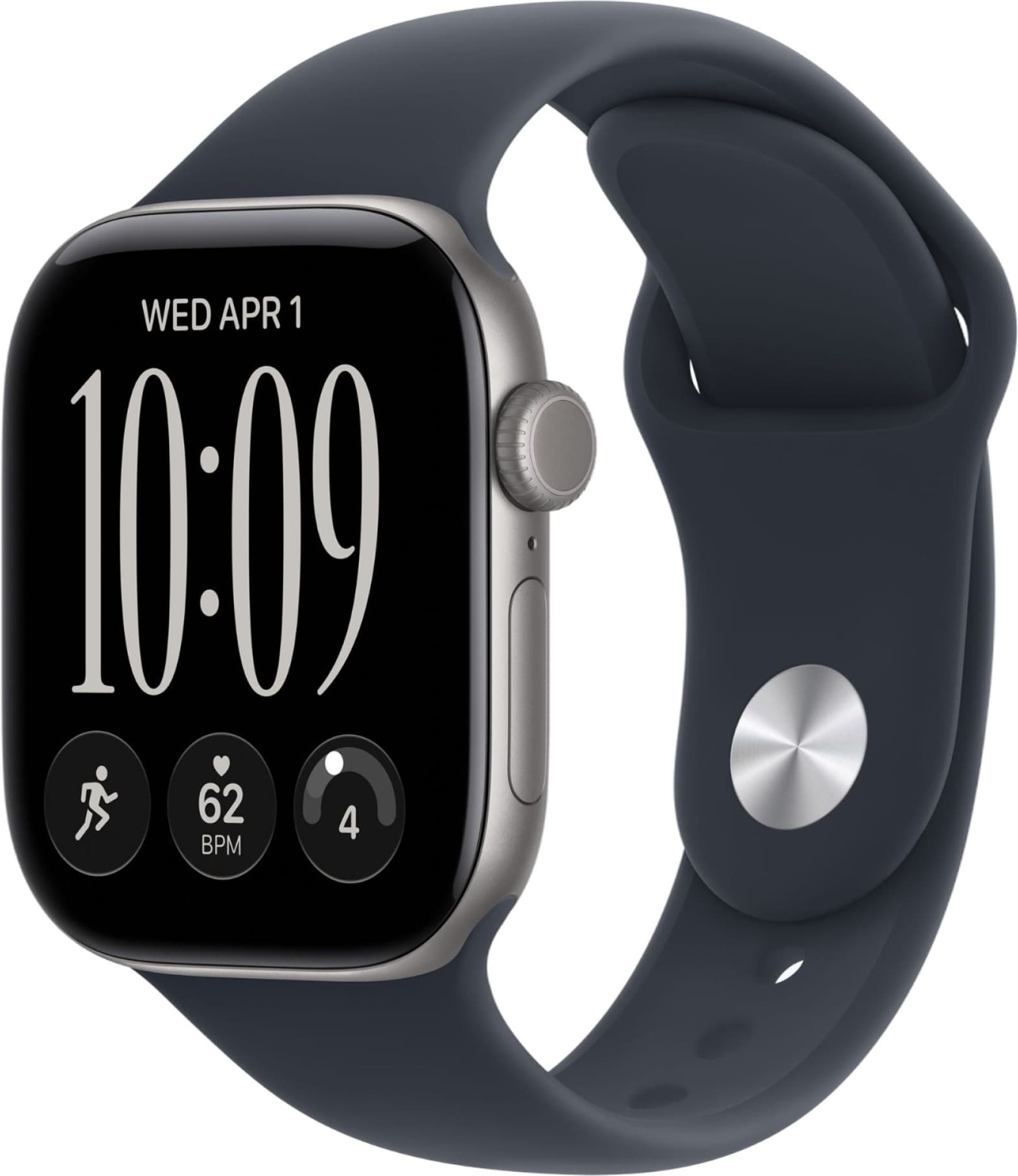 Apple Watch Series 12, 42 mm, GPS, Space Gray Aluminum, Navy Blue Sport Band, S/M